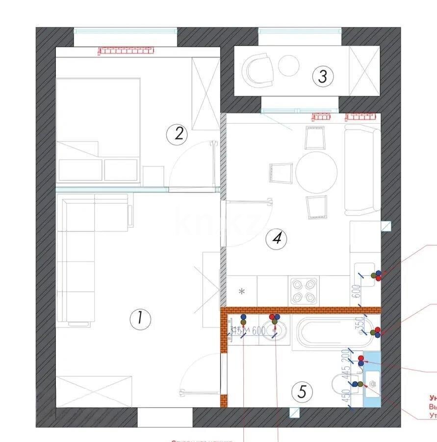 Продажа 1-комнатной квартиры, 41 м² в Караганде