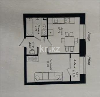 Продажа 1-комнатной квартиры, 38 м² в Астане