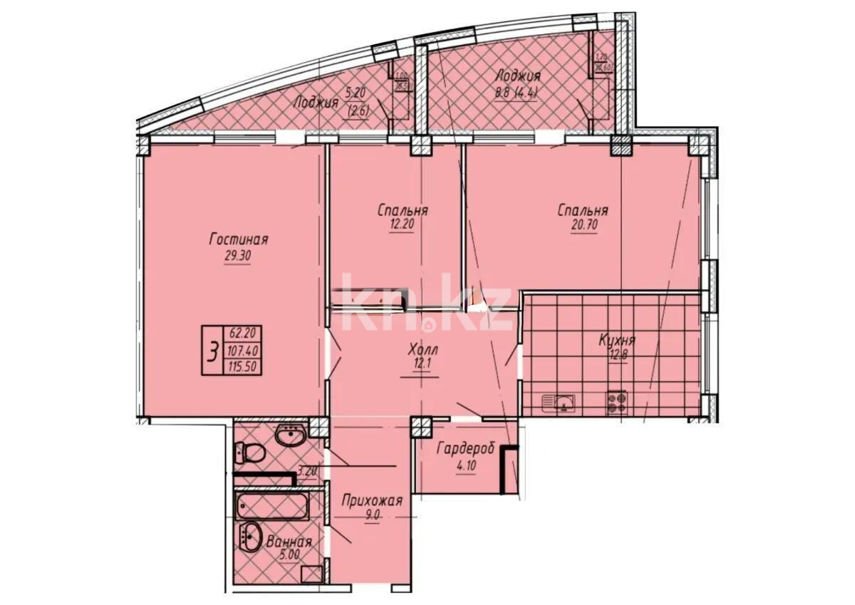 Продажа 3-комнатной квартиры, 115 м², ул. Майлина, дом  8/1 стр в Астане - фото 3