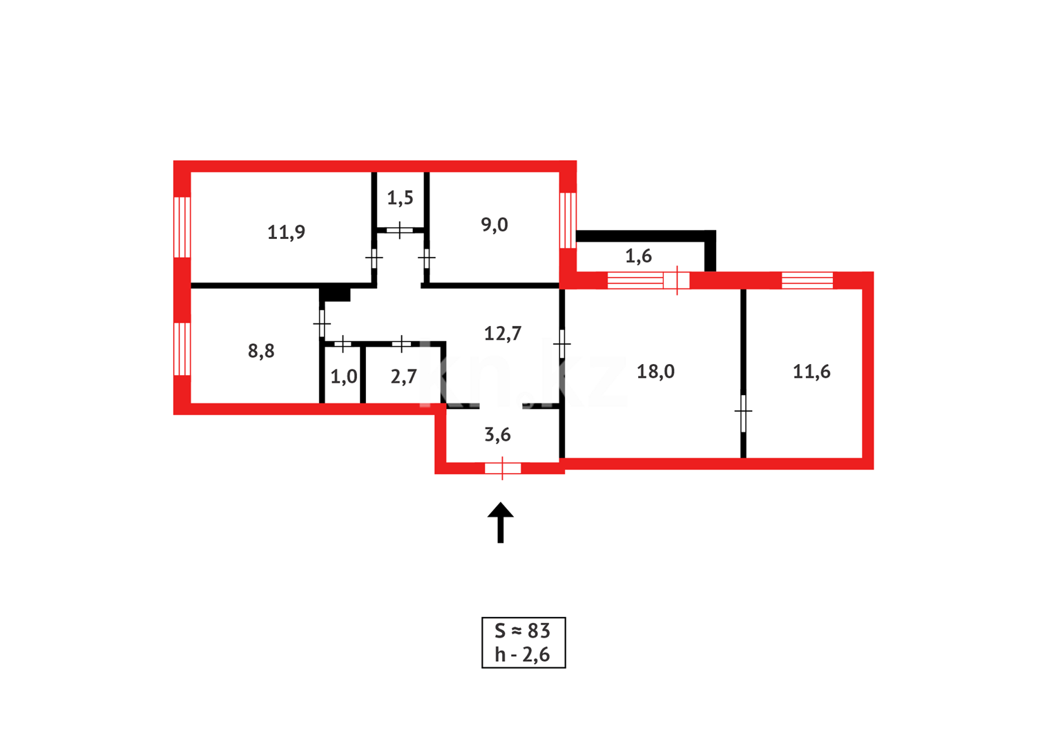 Продажа 4-комнатной квартиры, 83 м², мкр-н Степной-2 в Караганде - фото 20