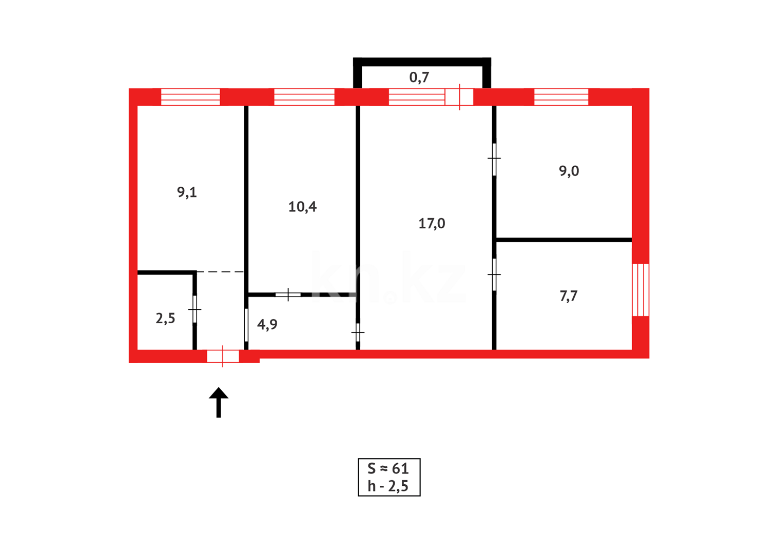 Продажа 4-комнатной квартиры, 61 м² в Караганде - фото 18