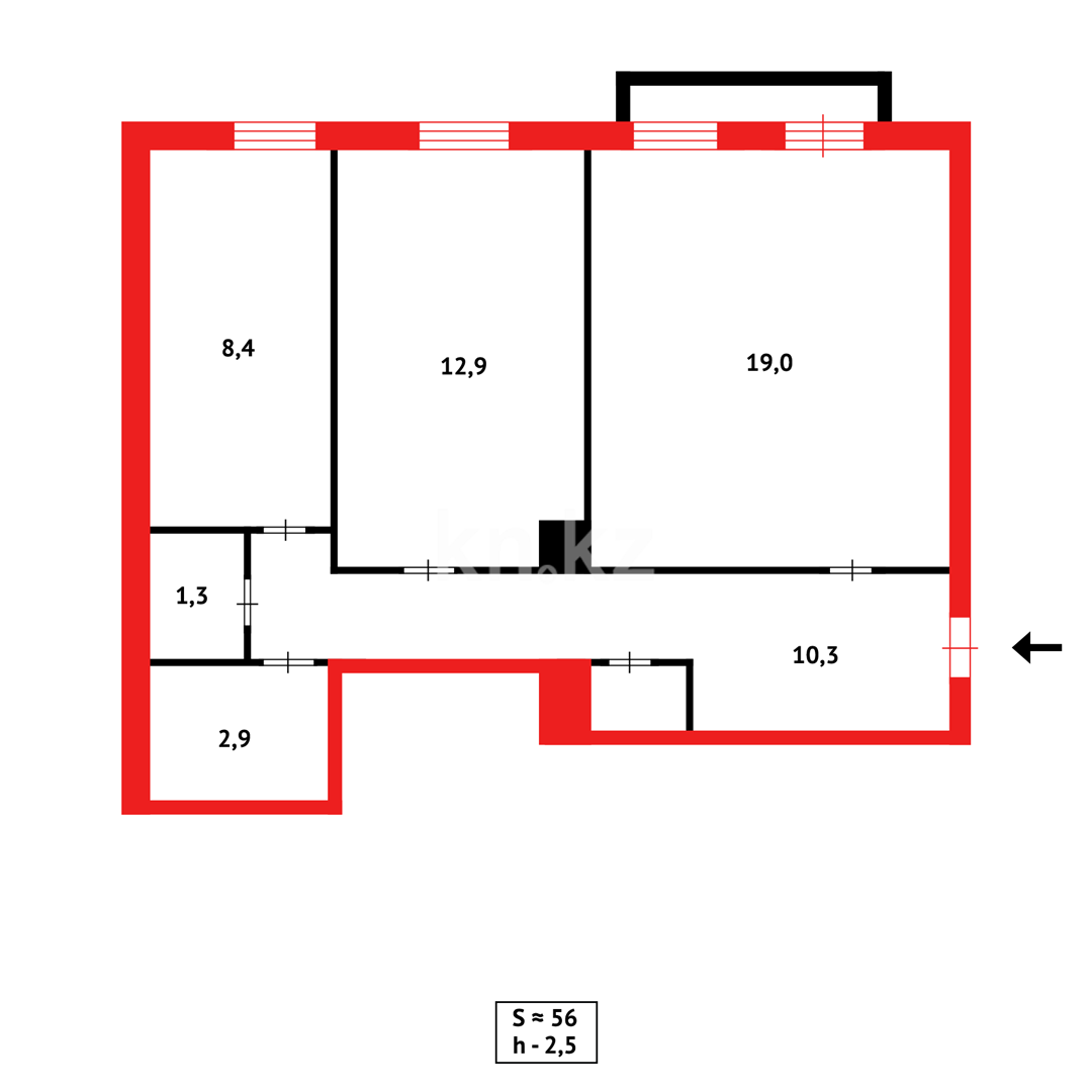 Продажа 2-комнатной квартиры, 56 м², пр. Ленина в Сарани - фото 12