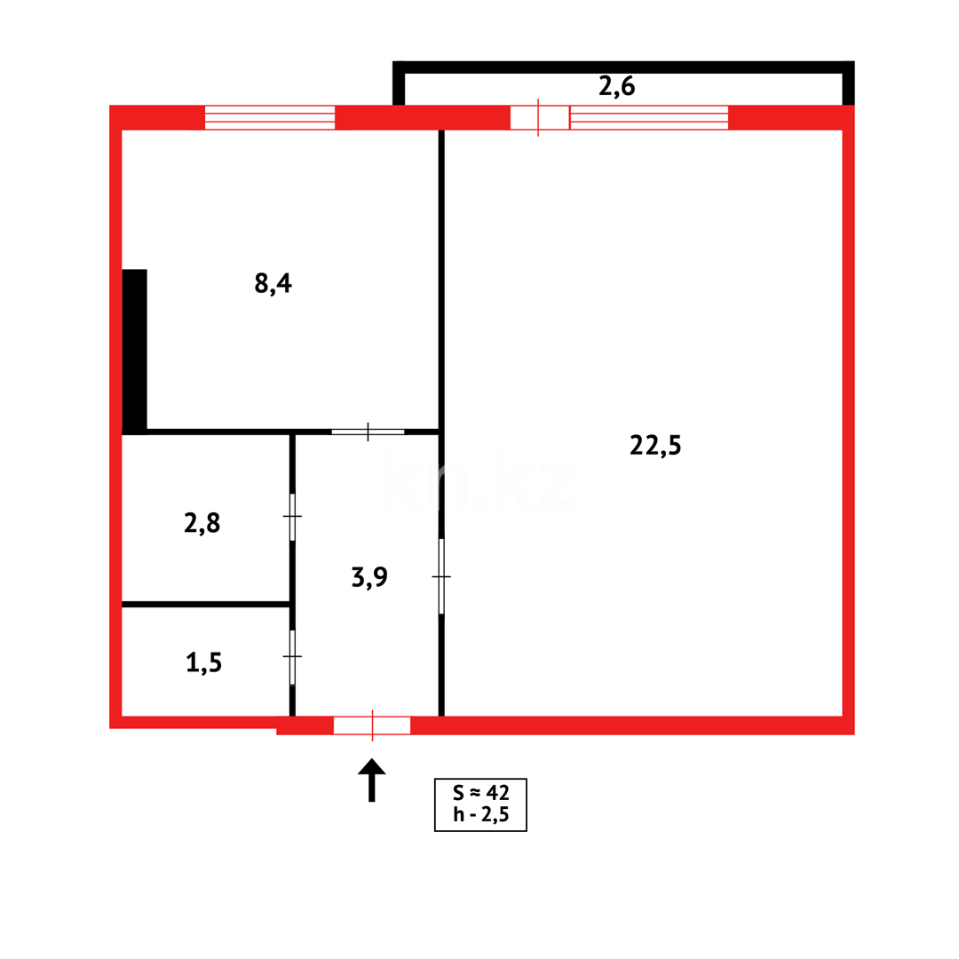 Продажа 1-комнатной квартиры, 41 м², ул. Ермекова в Караганде - фото 18