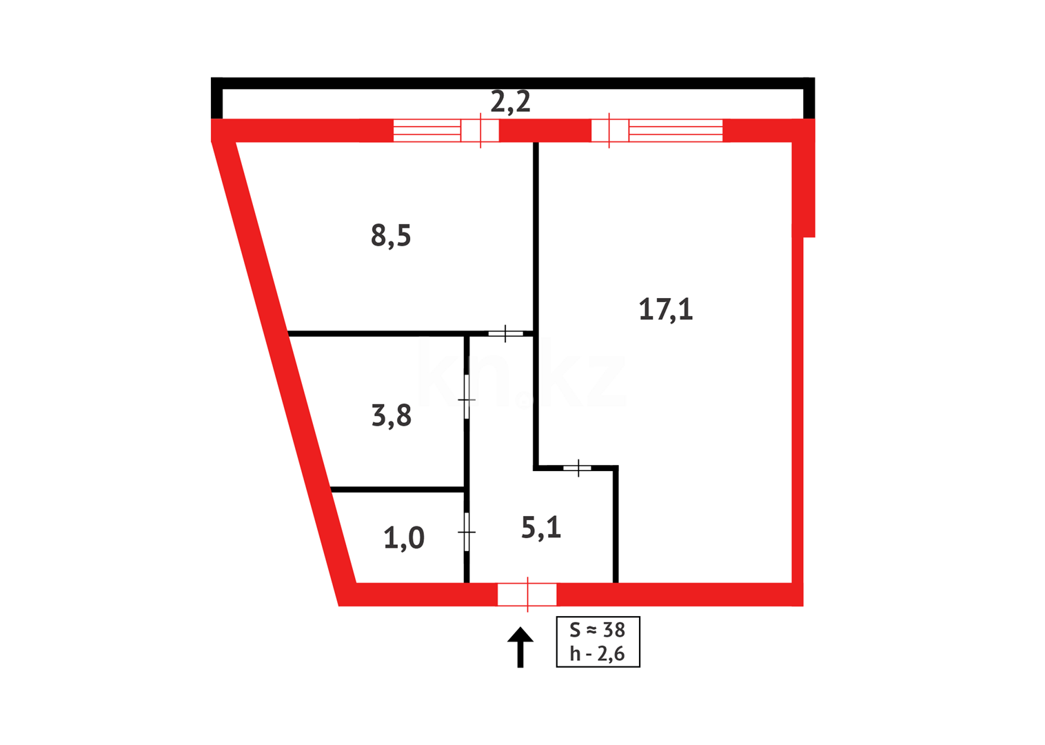 Продажа 1-комнатной квартиры, 37 м² в Караганде - фото 14