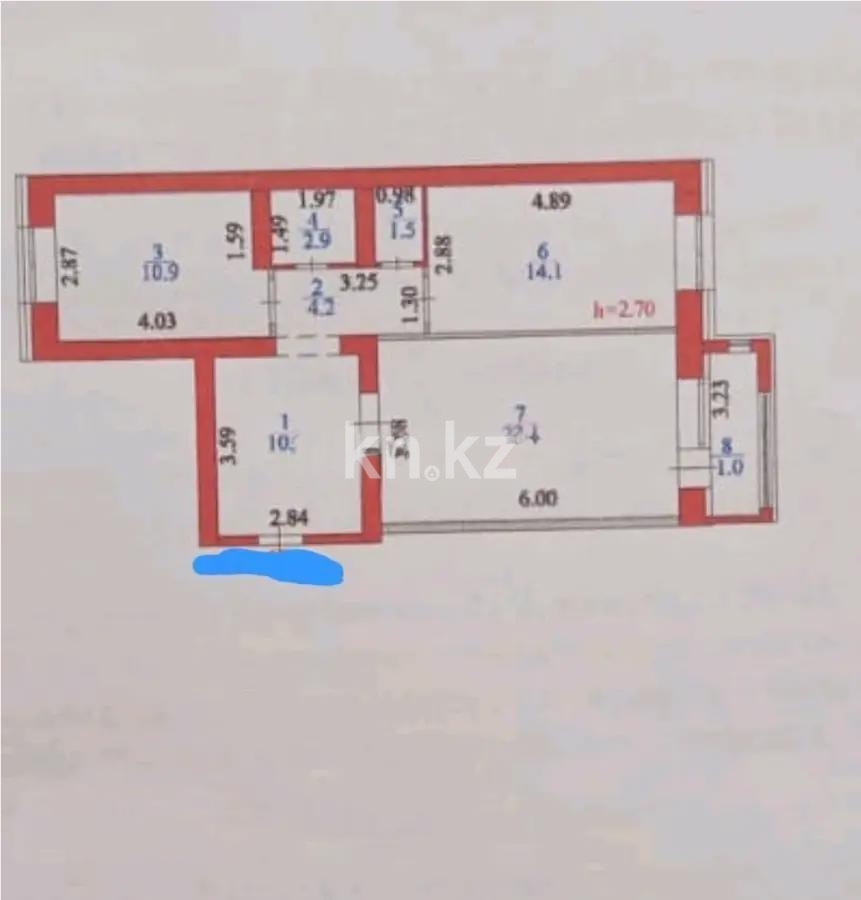 Продажа 2-комнатной квартиры, 66.9 м², ул. Бокейхана, дом  21/3 в Астане - фото 7