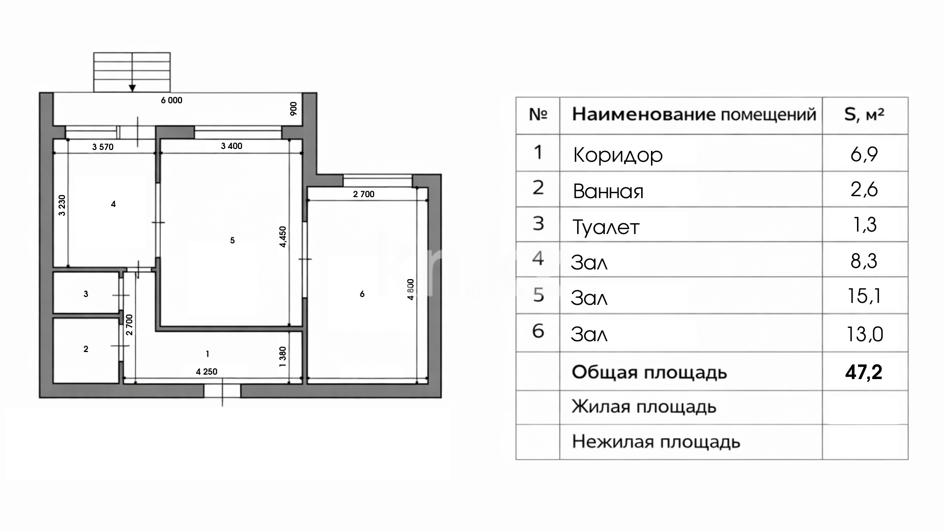 Продажа помещения, 47.2 м² в Караганде - фото 2