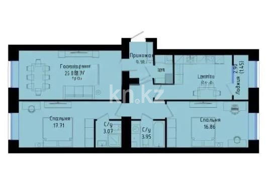 Продажа 3-комнатной квартиры, 89.9 м² в Астане - фото 5