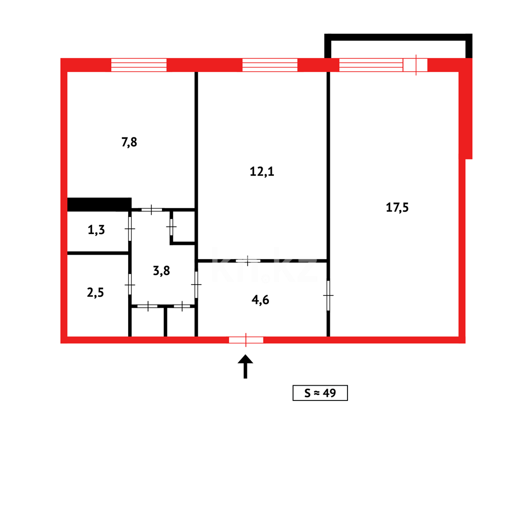 Продажа 2-комнатной квартиры, 49 м² в Темиртау - фото 12