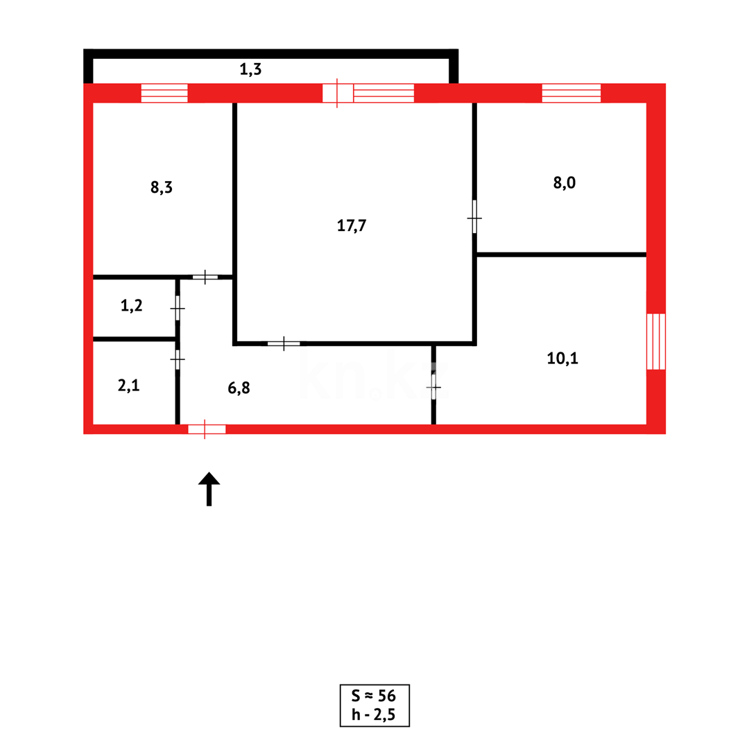 Продажа 3-комнатной квартиры, 56 м², ул. 6-й мик-н в Темиртау - фото 16