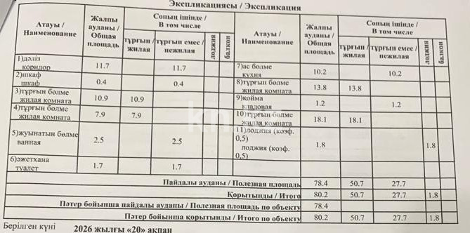 Продажа 4-комнатной квартиры, 80.2 м² в Астане - фото 12