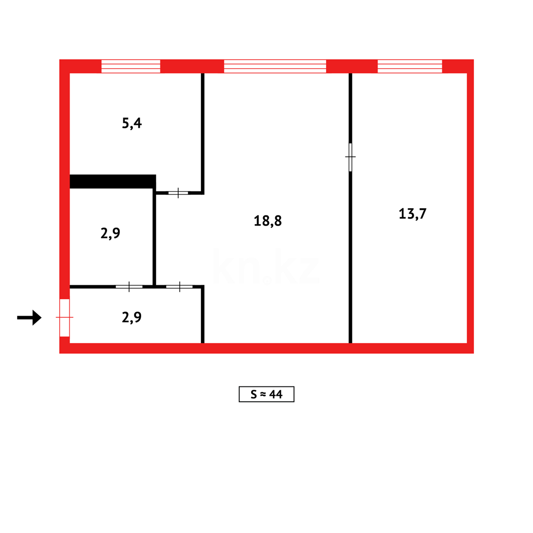 Продажа 2-комнатной квартиры, 45 м² в Темиртау - фото 15