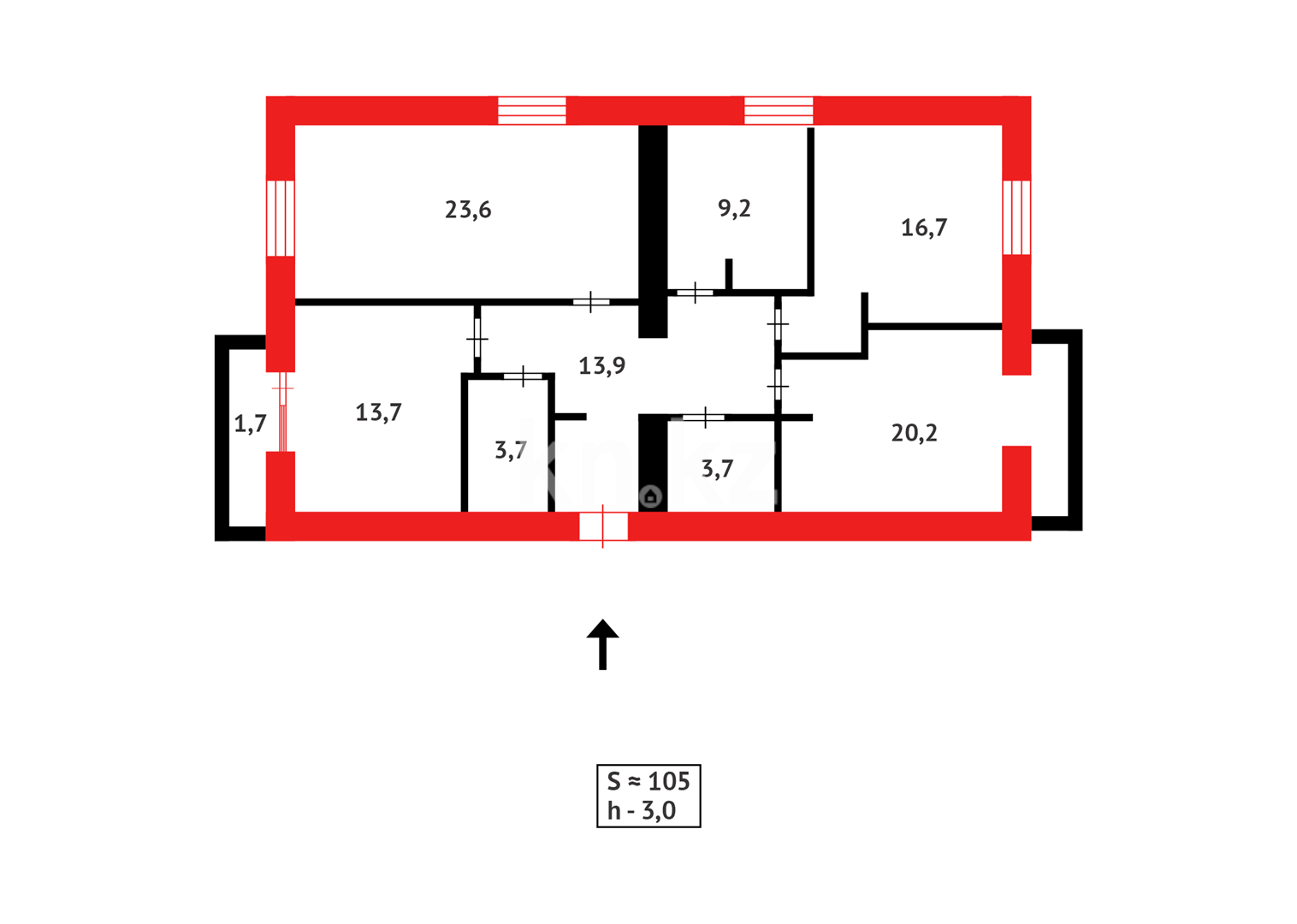 Продажа 4-комнатной квартиры, 105 м² в Караганде - фото 16