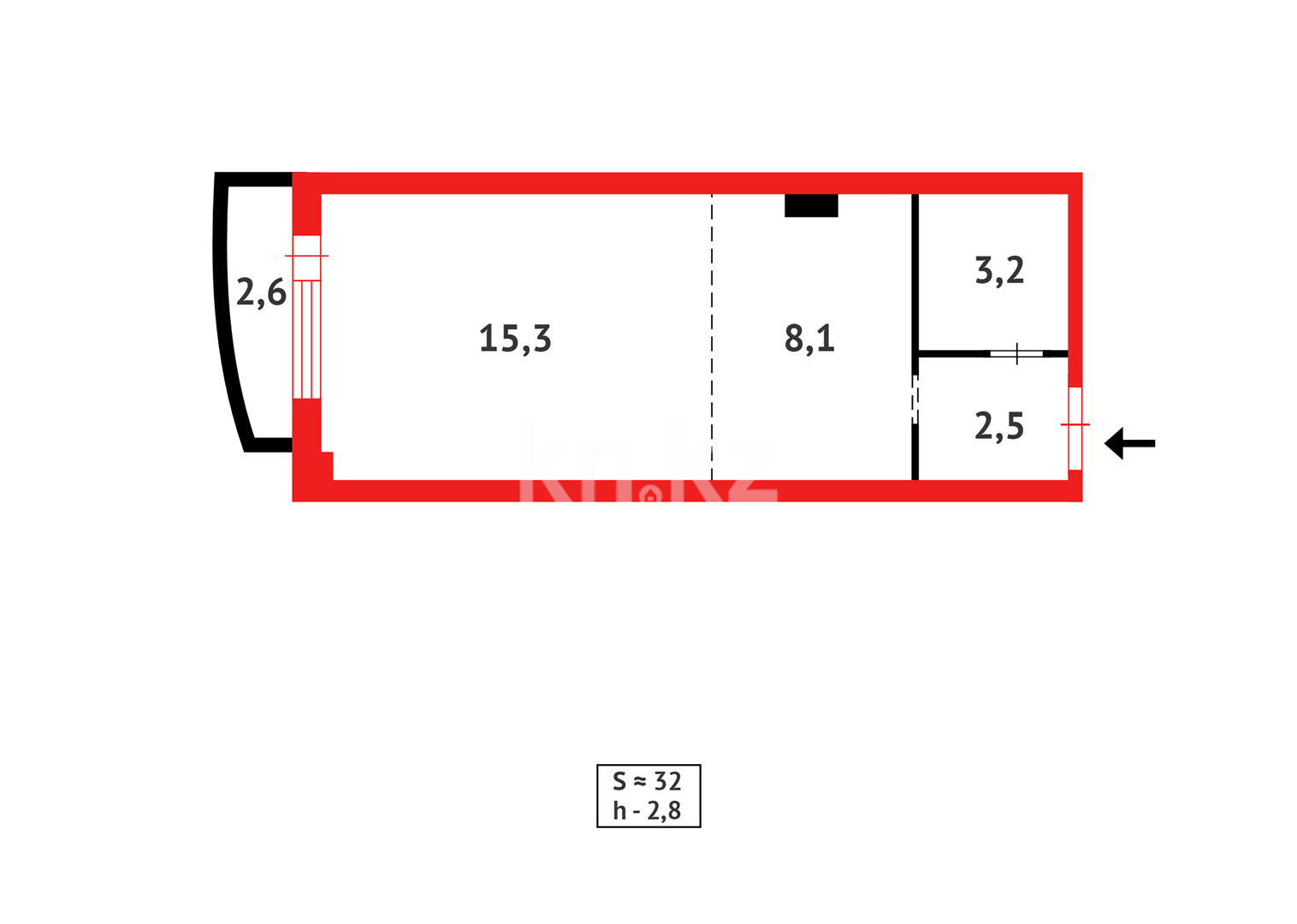 Продажа 1-комнатной квартиры, 32 м² в Астане - фото 14