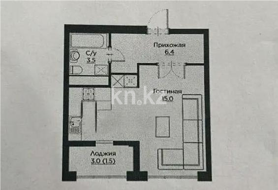 Продажа 1-комнатной квартиры, 34 м² в Астане
