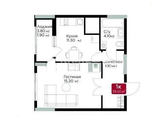 Продажа 1-комнатной квартиры, 40 м² в Астане