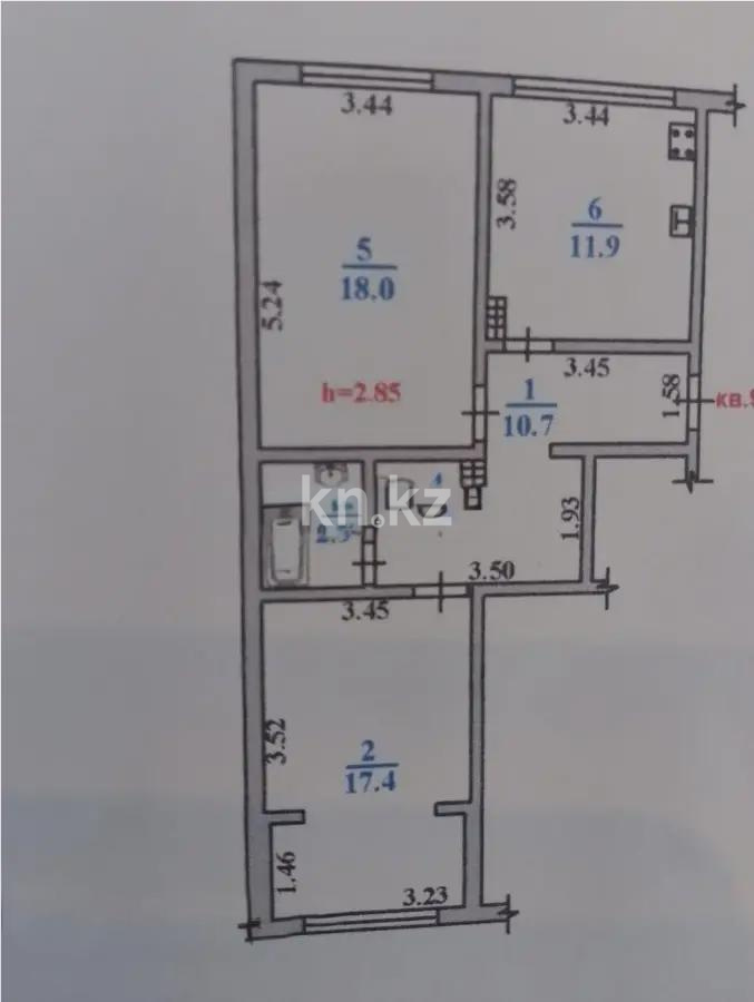 Продажа 2-комнатной квартиры, 62 м² в Алматы