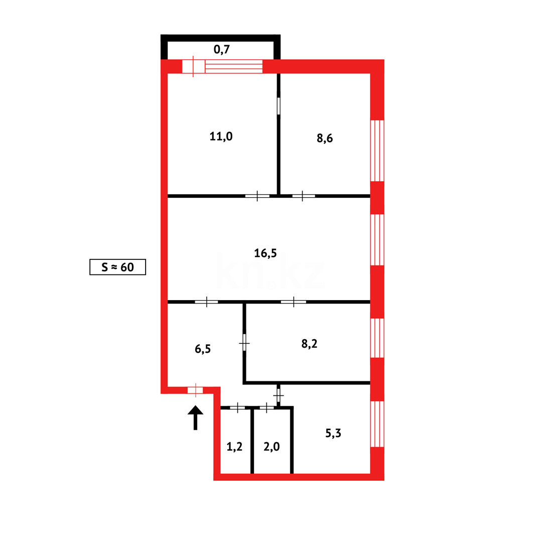 Продажа 4-комнатной квартиры, 60 м² в Караганде - фото 14