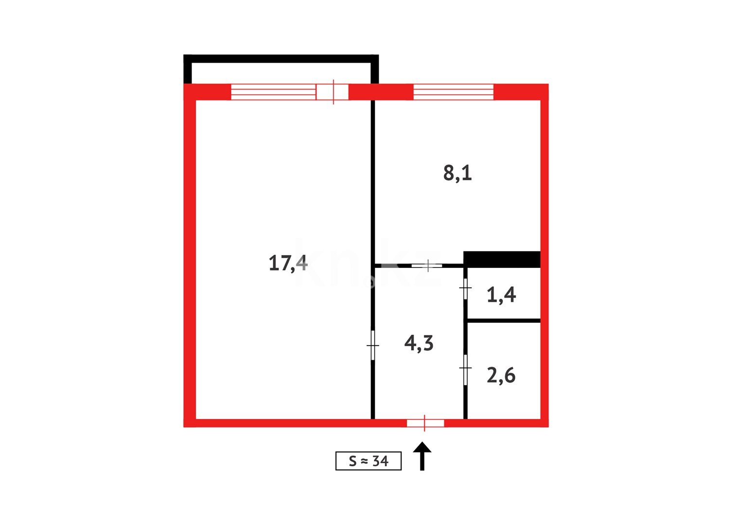 Продажа 1-комнатной квартиры, 34 м² в Темиртау - фото 10
