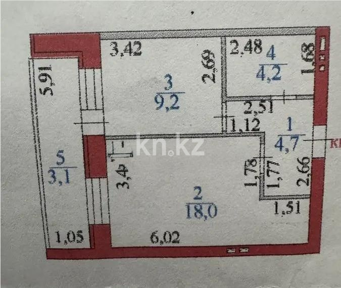 Продажа 1-комнатной квартиры, 39.2 м² в Астане - фото 4