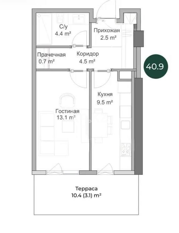 Продажа 2-комнатной квартиры, 40.9 м² в Алматы