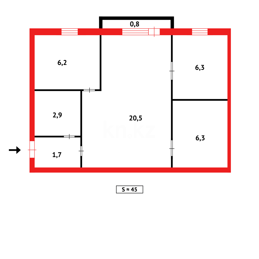 Продажа 3-комнатной квартиры, 45 м² в Темиртау - фото 11