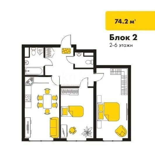 Продажа 3-комнатной квартиры, 74.2 м², Кульджинский тракт, дом  58/2 в Алматы