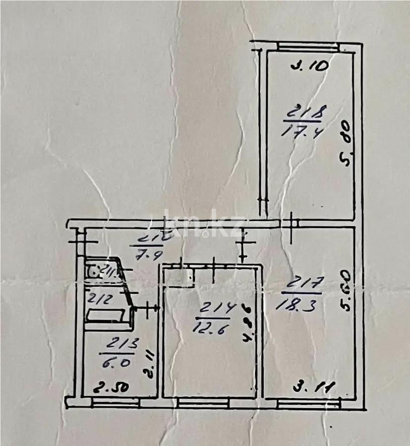 Продажа 3-комнатной квартиры, 65.5 м² в Алматы