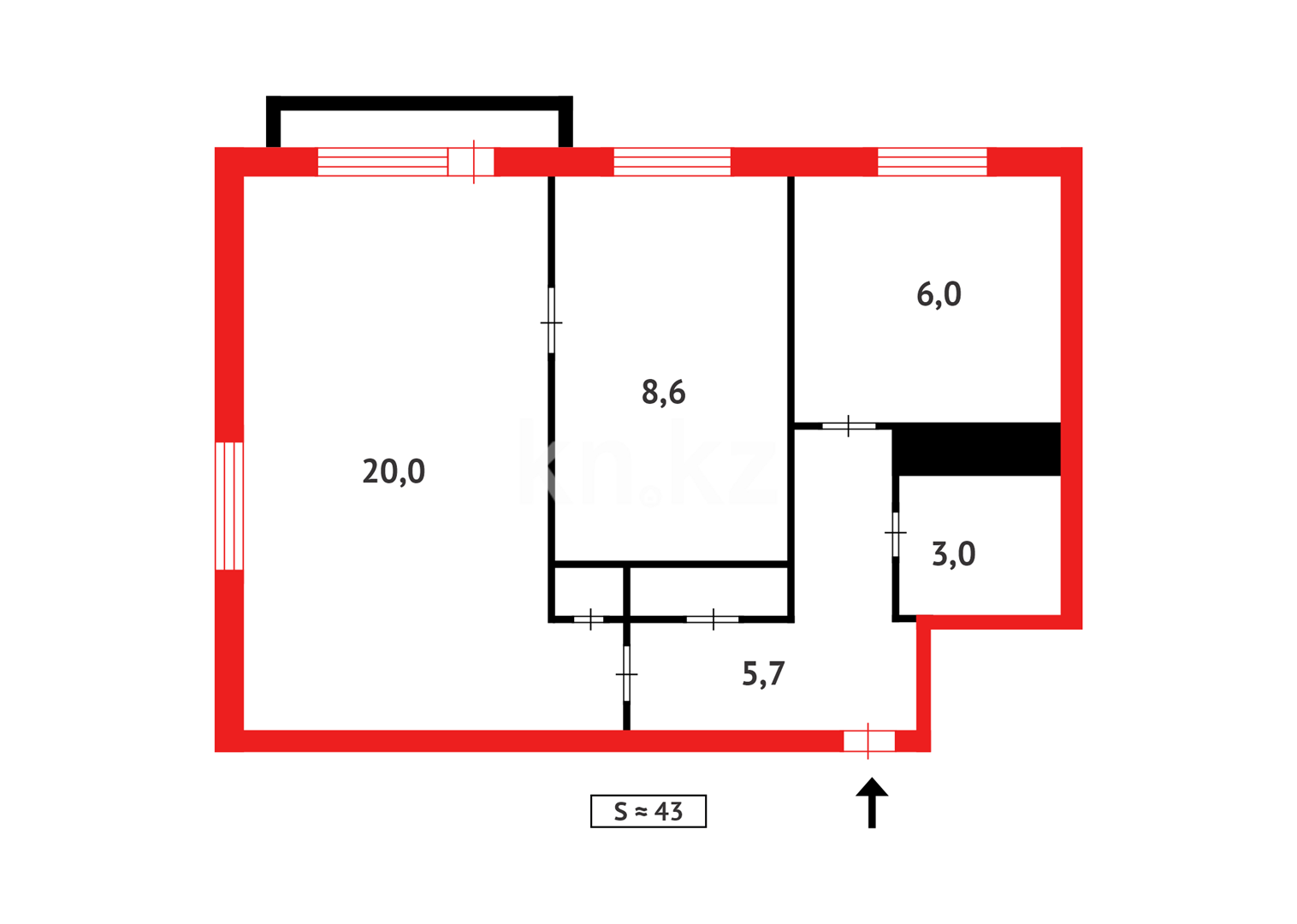 Продажа 2-комнатной квартиры, 43 м² в Темиртау - фото 10