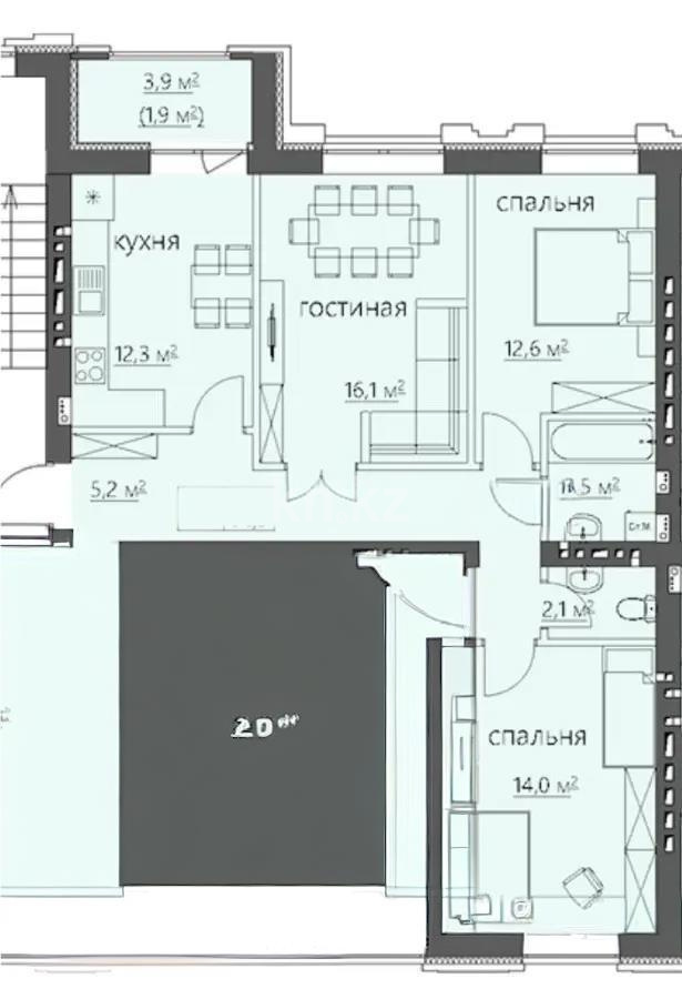 Продажа 3-комнатной квартиры, 77 м², 067 учетный квартал, дом  464/4 в Караганде