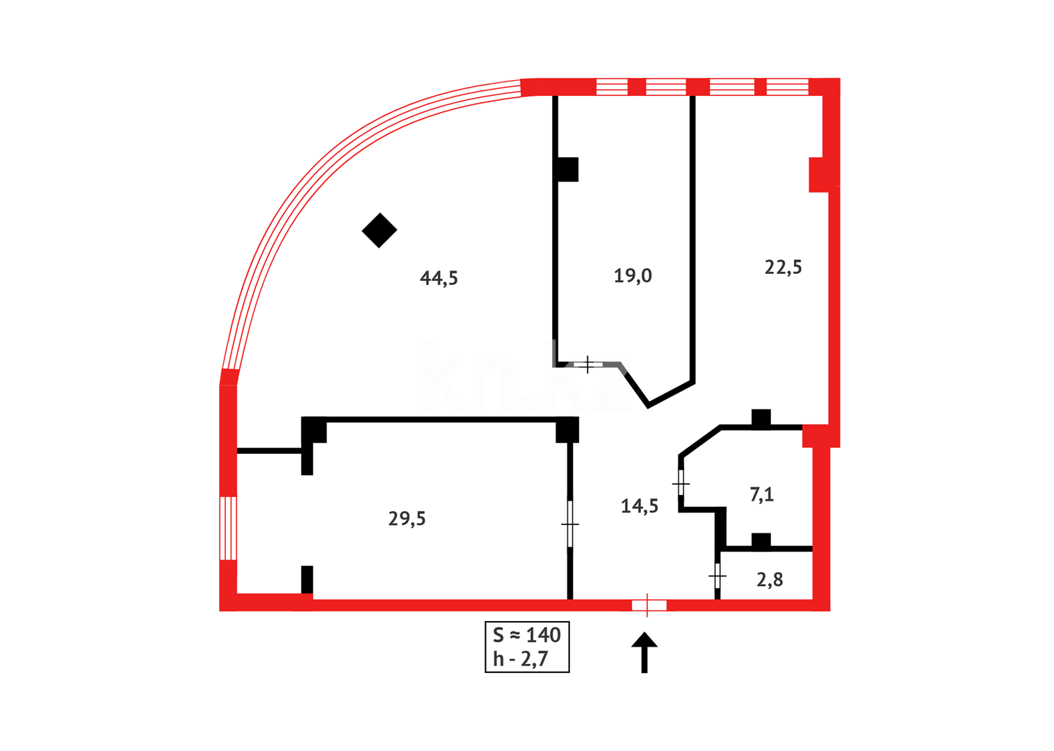 Продажа 3-комнатной квартиры, 139 м² в Караганде - фото 13