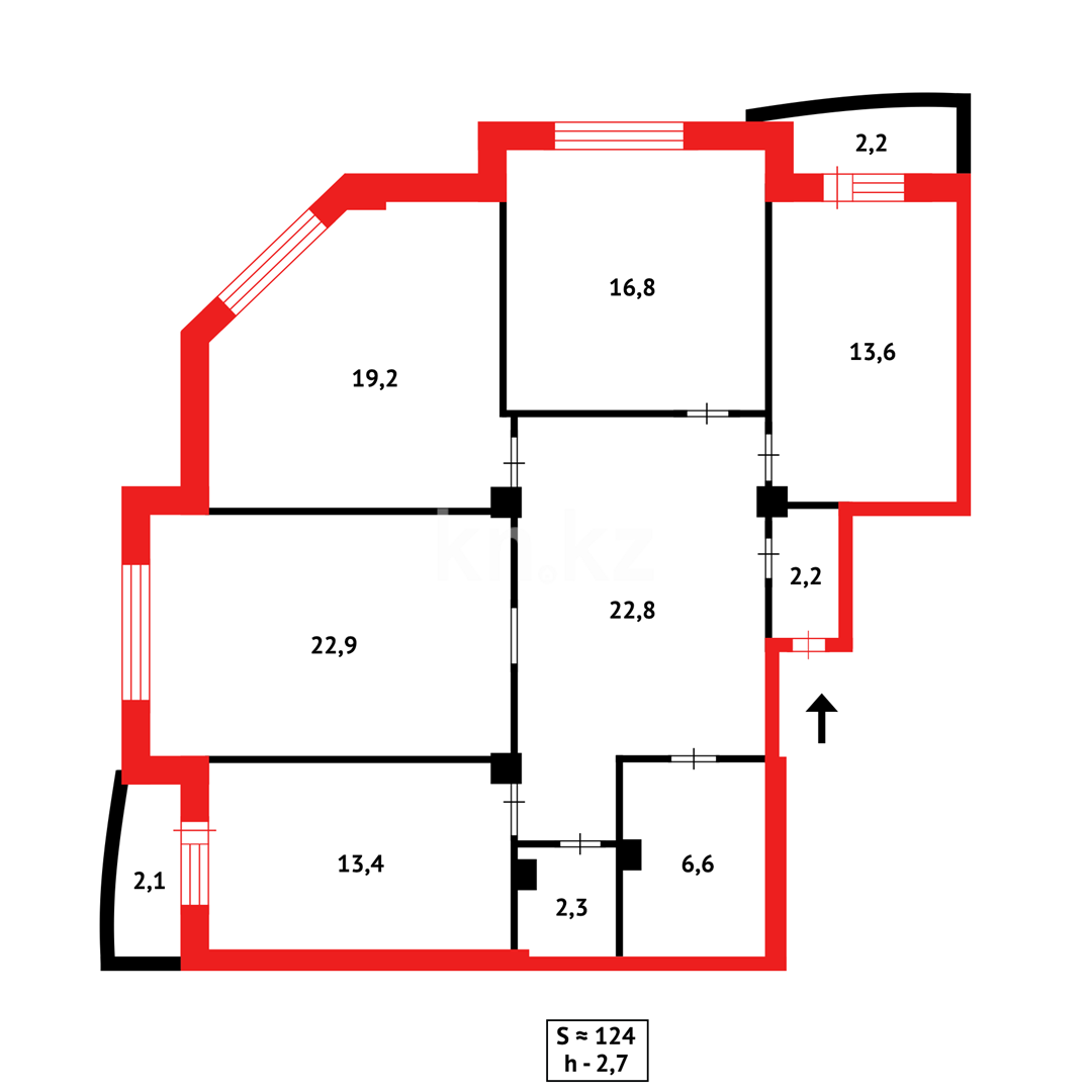 Продажа 4-комнатной квартиры, 124 м² в Караганде - фото 19