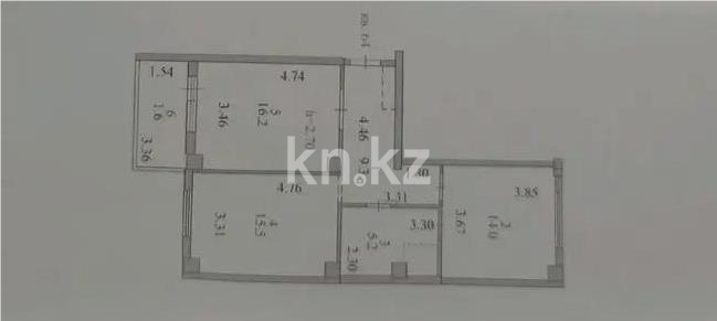 Продажа 2-комнатной квартиры, 61.8 м² в Астане