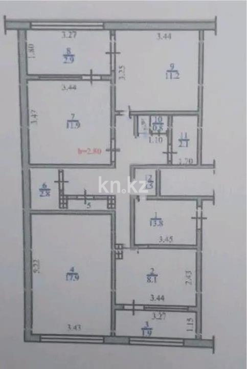Продажа 3-комнатной квартиры, 74 м², пр. Абая, дом  200 в Алматы