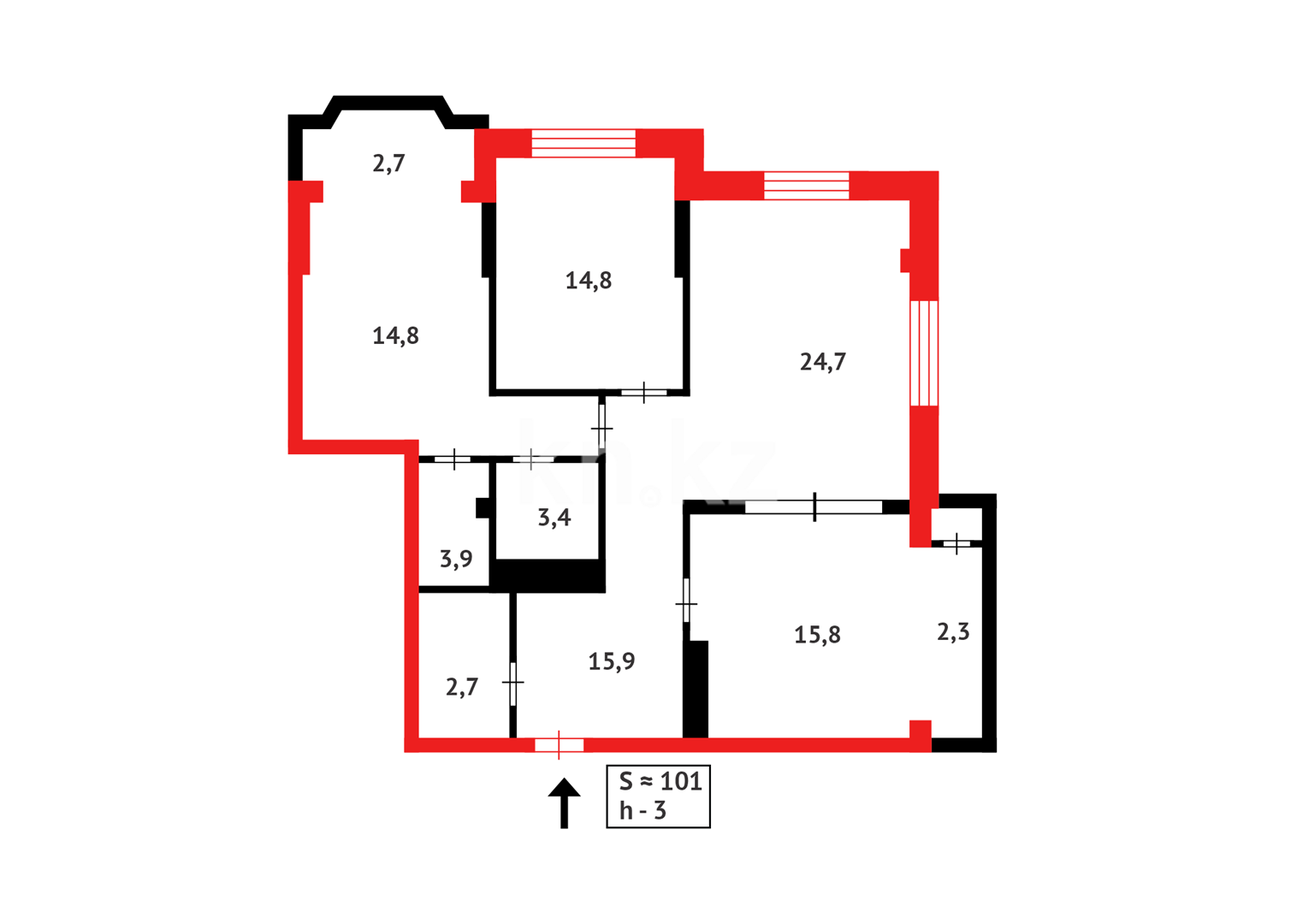 Продажа 3-комнатной квартиры, 101 м² в Астане - фото 21