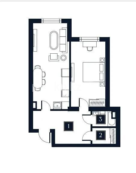 Продажа 2-комнатной квартиры, 61 м² в Алматы