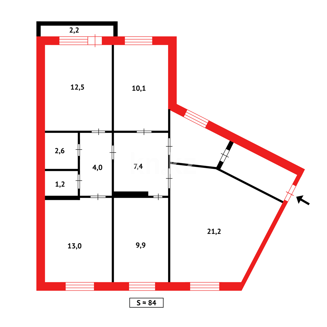 Продажа 4-комнатной квартиры, 85 м², мкр. 8-й мкр. в Темиртау - фото 15
