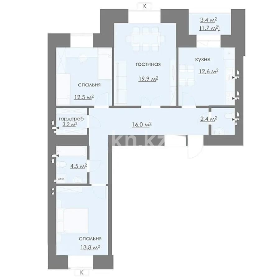 Продажа 3-комнатной квартиры, 90 м² в Караганде - фото 8