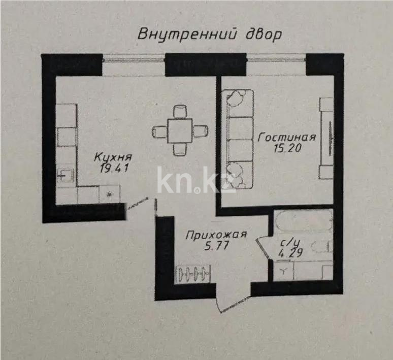 Продажа 1-комнатной квартиры, 45 м² в Астане