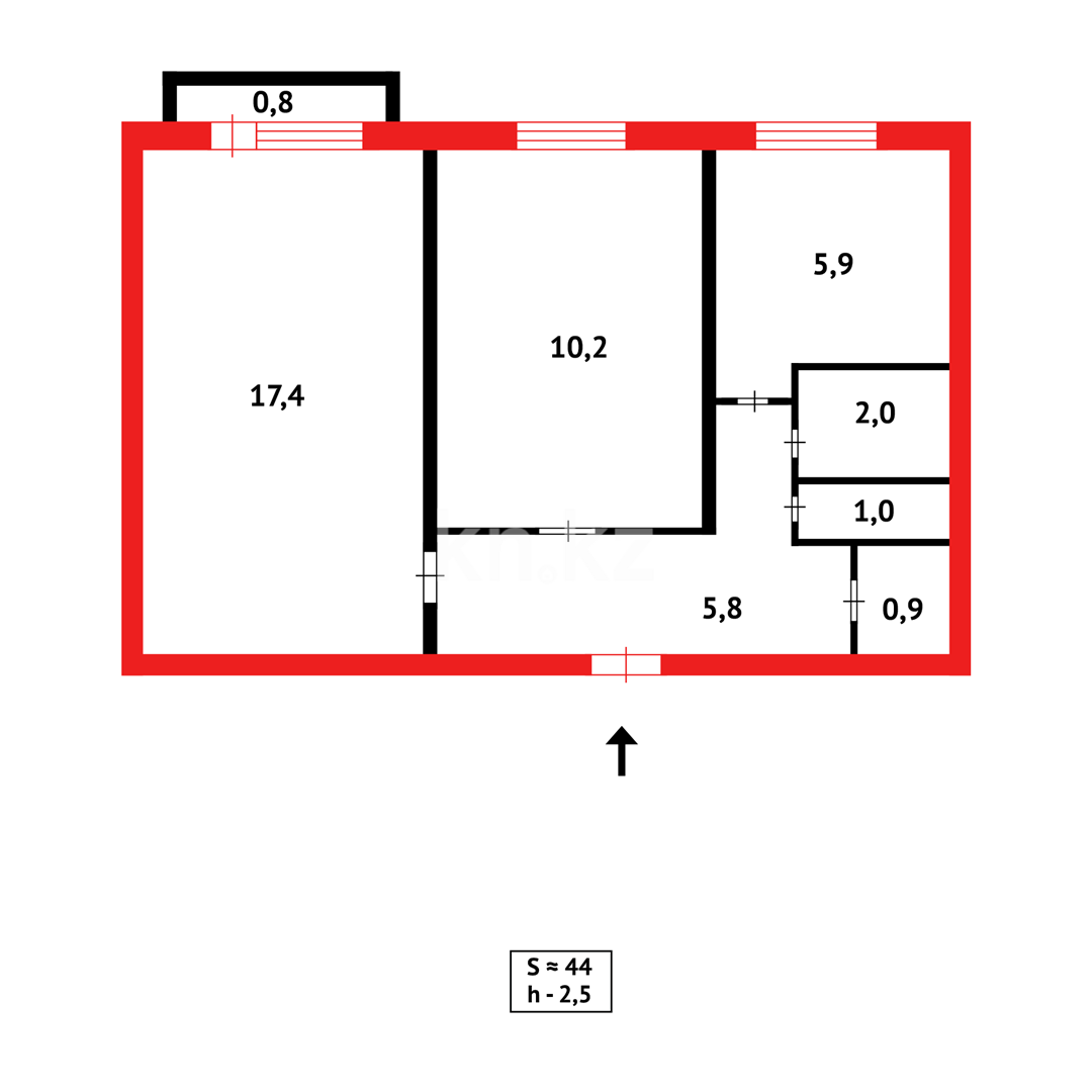 Продажа 2-комнатной квартиры, 44 м² в Абае - фото 10