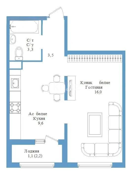 Продажа 1-комнатной квартиры, 35 м² в Алматы - фото 3