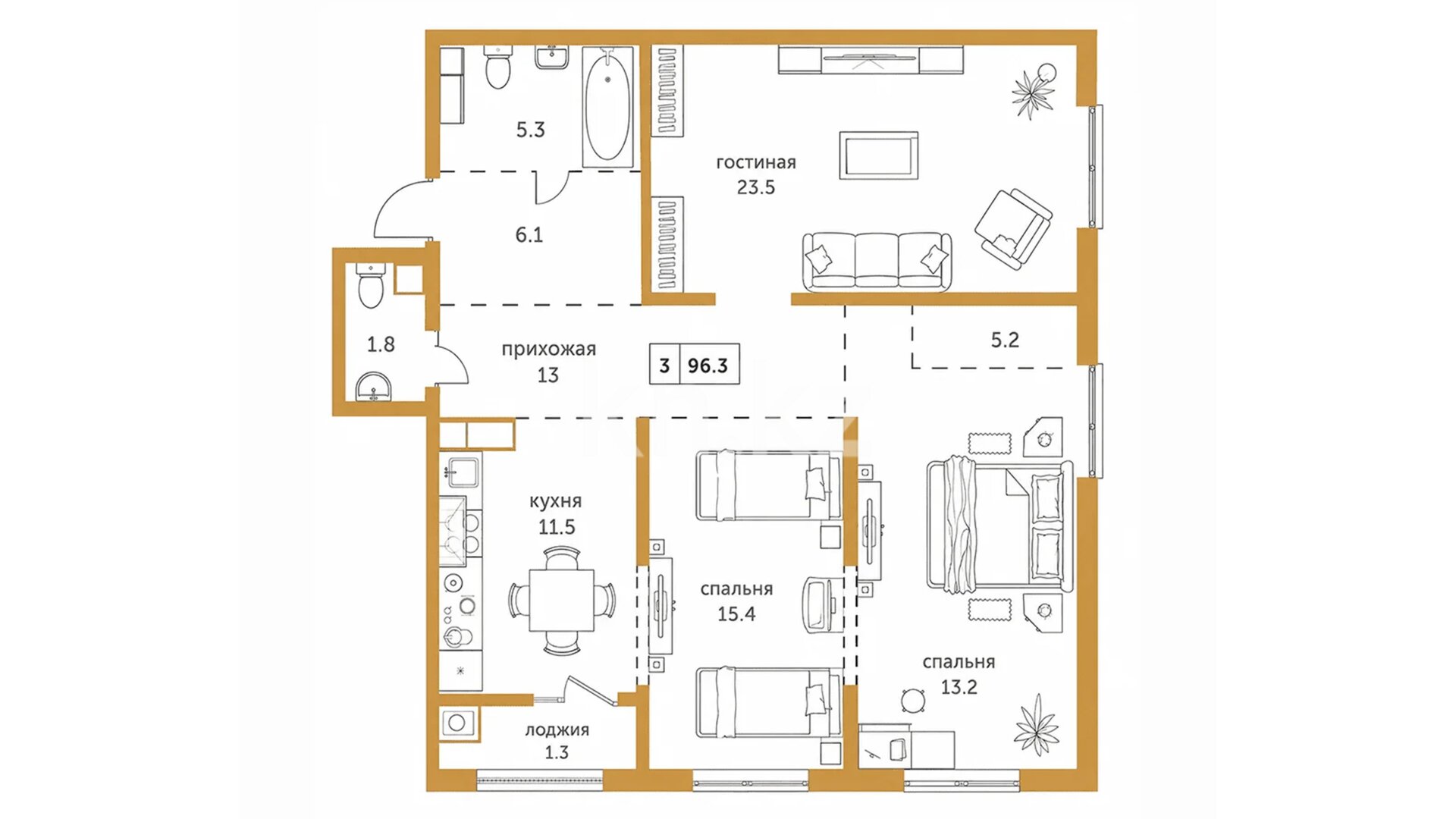 ЖК Arman City, 3-комнатная, цена 71 232 000 ₸, 742 000 ₸&nbsp;/&nbsp;м²