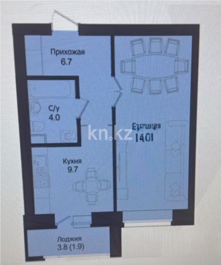 Продажа 1-комнатной квартиры, 43 м² в Астане