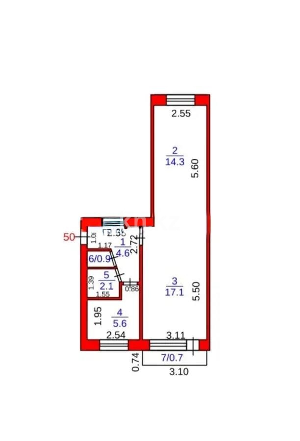 Продажа 2-комнатной квартиры, 45 м² в Караганде
