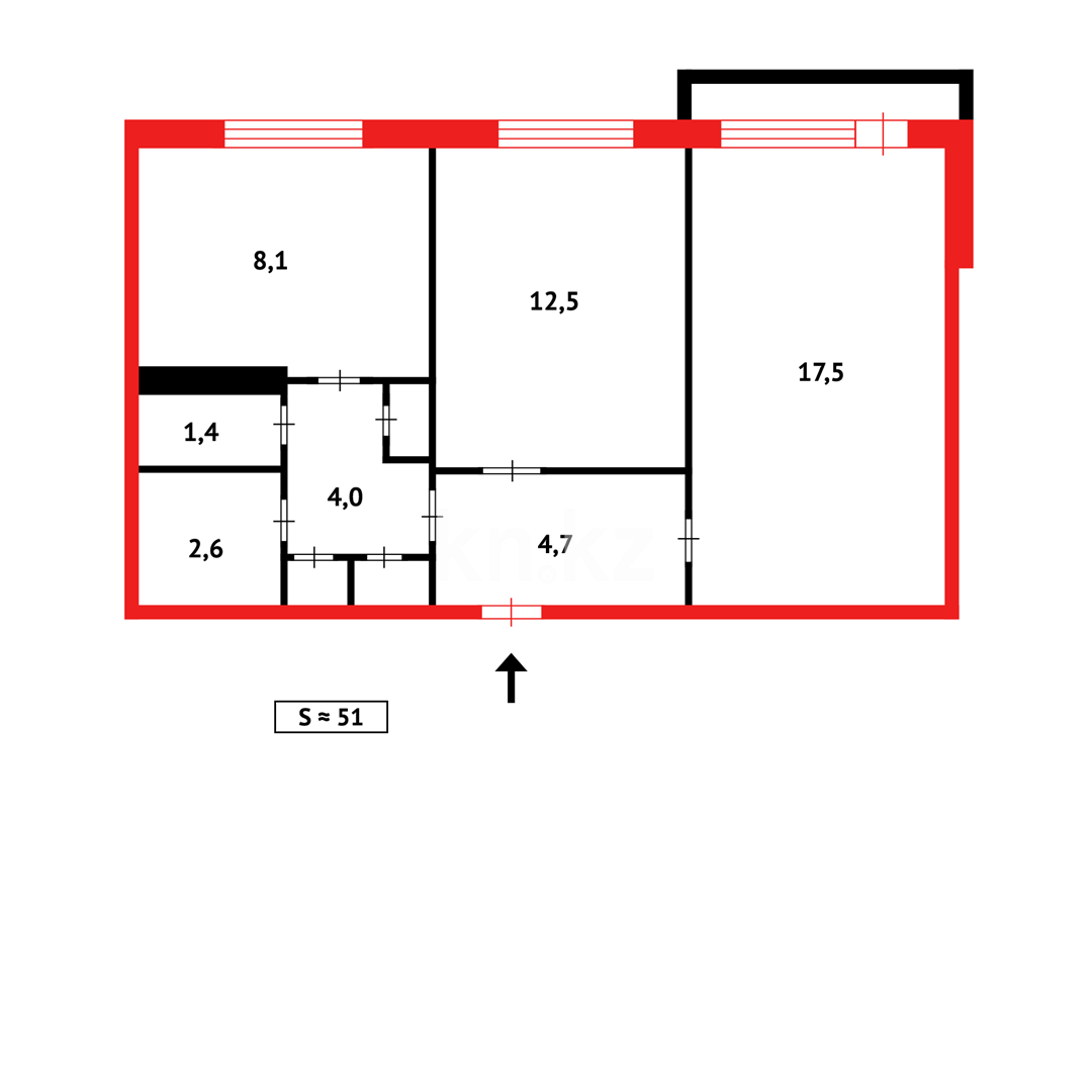 Продажа 2-комнатной квартиры, 53 м² в Темиртау - фото 14