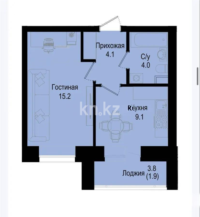 Продажа 1-комнатной квартиры, 34.1 м², ул. Баглановой, дом  23 стр в Астане