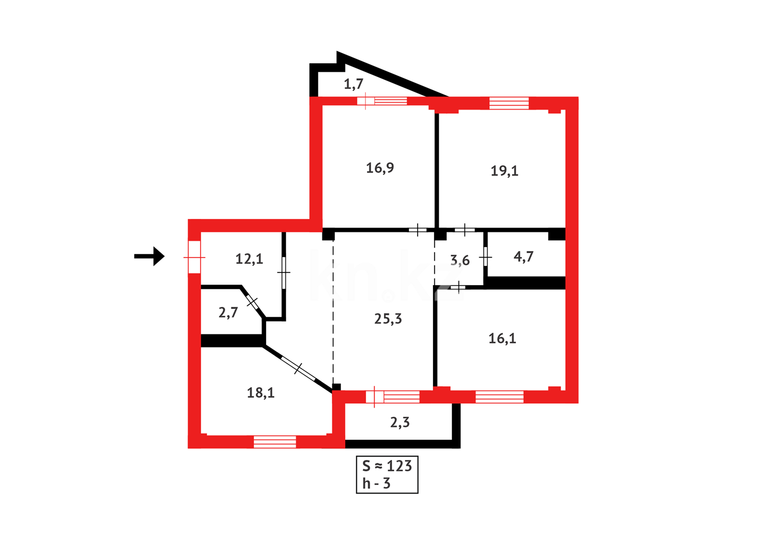Продажа 4-комнатной квартиры, 122.6 м² в Астане - фото 15