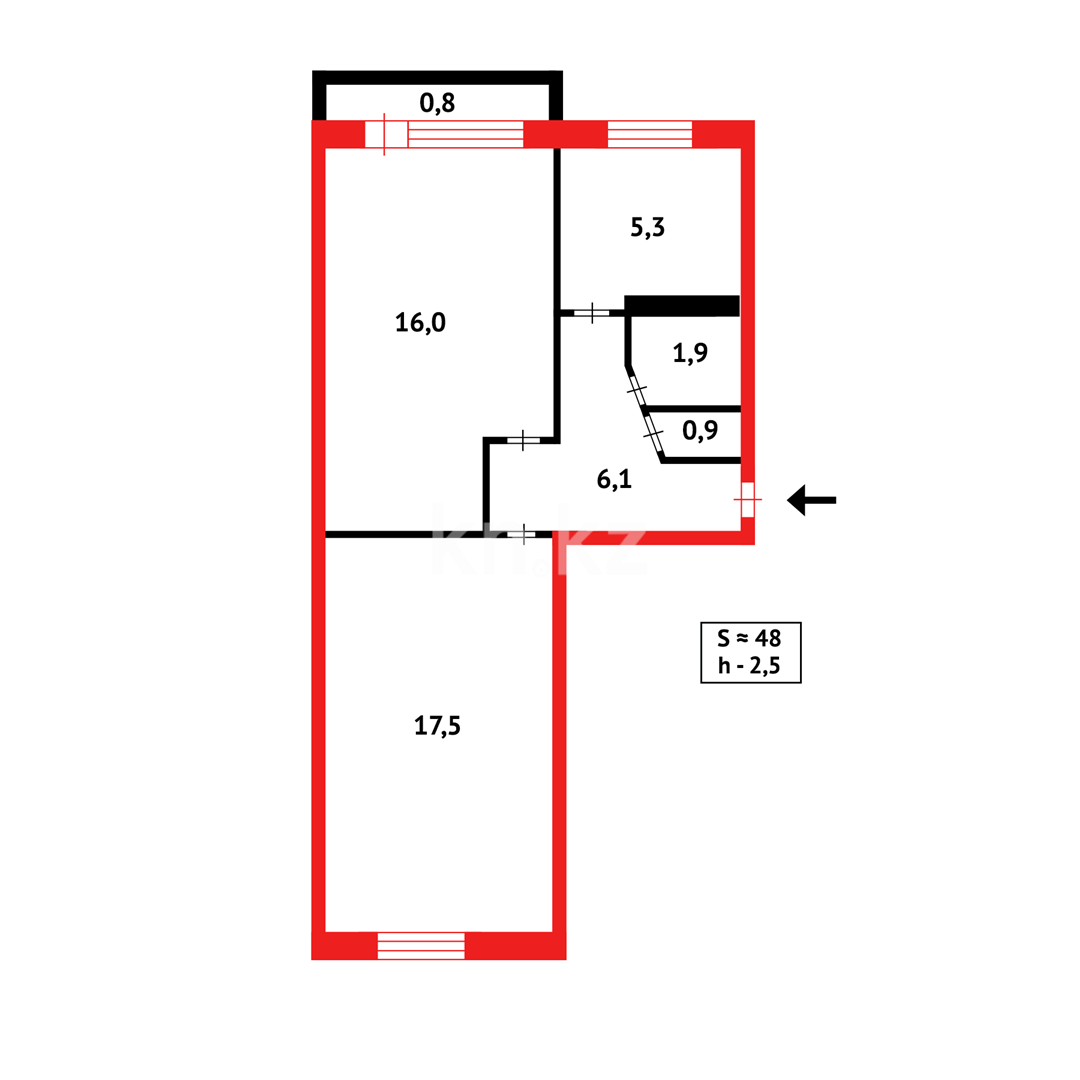 Продажа 2-комнатной квартиры, 47 м² в Темиртау - фото 17
