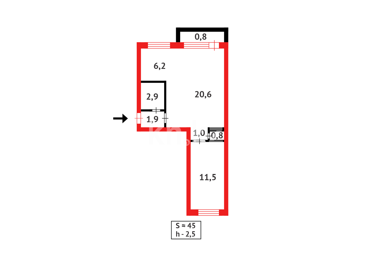 Продажа 2-комнатной квартиры, 44 м² в Темиртау - фото 7