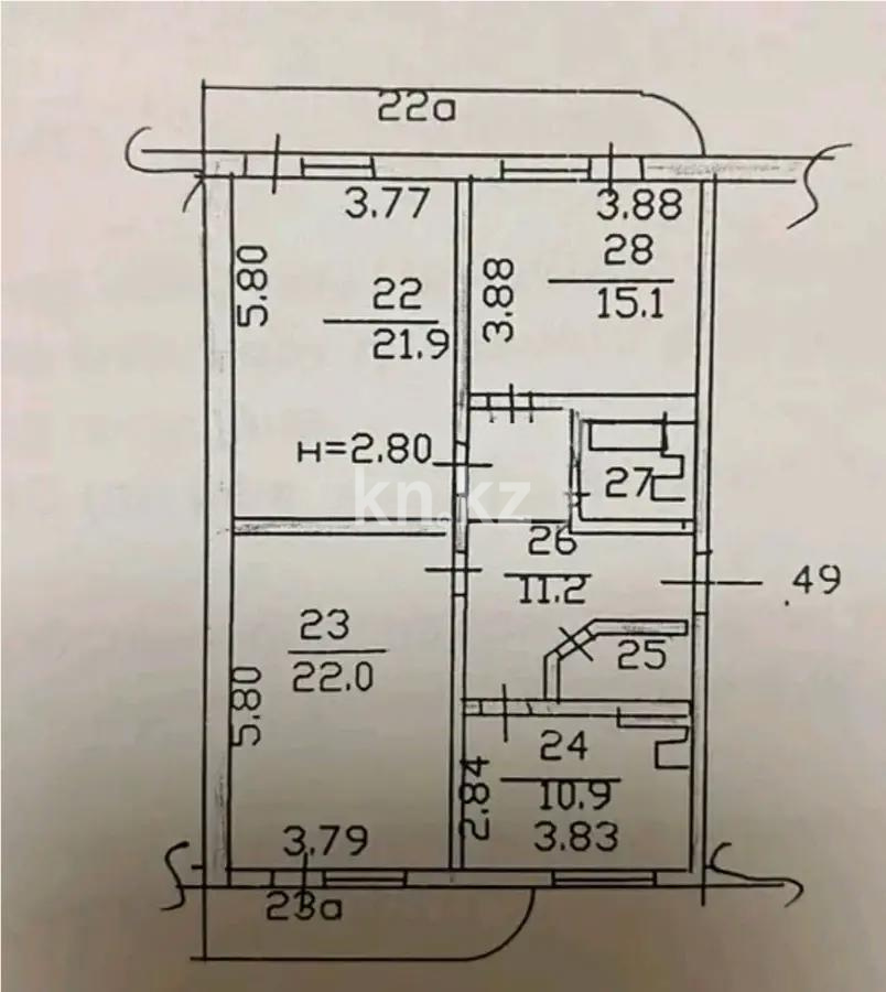 Продажа 3-комнатной квартиры, 102.5 м² в Алматы