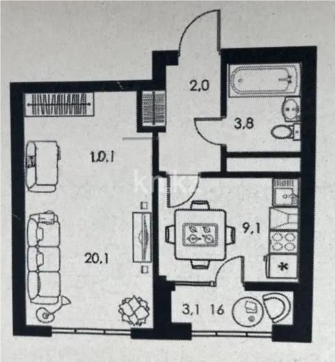 Продажа 1-комнатной квартиры, 39 м² в Алматы - фото 7